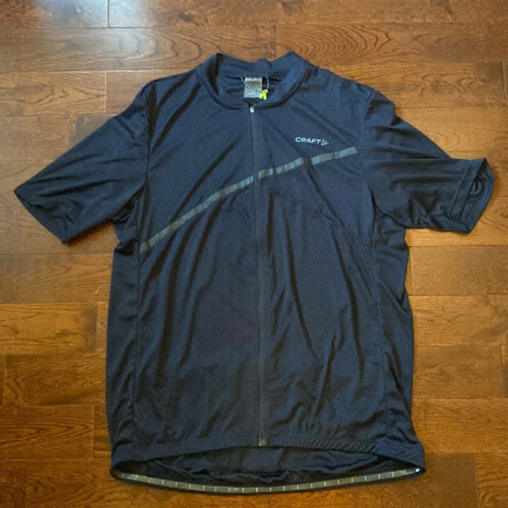 Craft Men's Navy Blue Cycling Jersey with Reflective Stripe